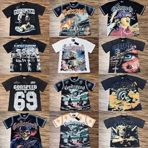 <span class=keywords><strong>T</strong></span>-shirt graphique streetwear de luxe LY 2026 en coton épais, imprimé crâne délavé vintage, coupe oversize pour homme, mode hip-hop - Product Image 2