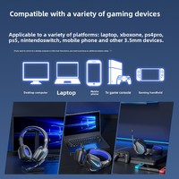 Nouveau Casque Gaming Filaire Supra-Auriculaire RGB ANC avec Cordon de 2m, Apt-X HD, Micro Personnalisable pour E-Sports, PC et PS5 - Vente Flash
