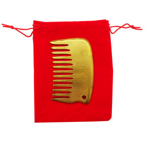 Pettine per massaggio Guasha in rame per massaggio per terapia della testa pettine per capelli massaggiatore per cuoio capelluto strumento SPA trattamento - Product Image 6