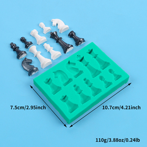 डिय चॉकलेट सिलिकॉन शतरंज मोल्ड रचनात्मक क्रिस्टल गोंद शतरंज के टुकड़े अरोमाथेरेपी मोमबत्ती गहने - Product Image 3