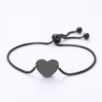 Bracelet en acier inoxydable Ywyougang avec pendentif cœur et chaîne de perles, personnalisable, multicolore pour femmes et filles, à porter au quotidien et comme cadeau