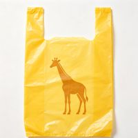 Sac en plastique imprimé jaune sur mesure, motif animal uni, fourni directement par l'usine pour l'emballage de détail