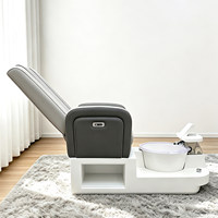 Fauteuil de massage électrique inclinable pour pédicure, idéal pour salon de manucure, avec fonctions d'extension de cils et de lavage des pieds