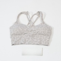 Soutien-gorge de yoga pour femme style européen et américain, uni, doux, bretelles non ajustables, maintien léger, col en V, Spandex/Nylon, grandes tailles, usage actif