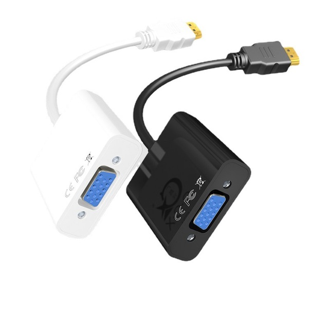16cm HD-MI to VGA Cable Converter With Audio Power Converter TV Computer Cable ABS HD Cable 3.55 Output Interface Micro USB
