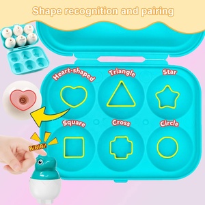 6 uds dinosaurio a juego huevos juguetes niño Montessori color y forma reconocimiento clasificación emparejamiento huevo juego educativo con chirrido - Product Image 4