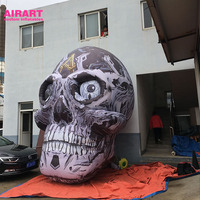 Squelette gonflable, Têtes de pirate gonflables personnalisées pour Halloween, Tête de fantôme géante décorative pour exposition