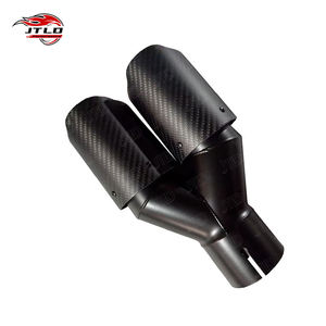 Punta de <span class=keywords><strong>escape</strong></span> de fibra de carbono universal para silenciador <span class=keywords><strong>Akrapovic</strong></span> | Doble <span class=keywords><strong>Salida</strong></span> de acero inoxidable negro MATE | Varios tamaños disponibles - Product Image 3