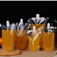Pochettes souples à bec verseur transparentes et blanches, écologiques, 250 ml, 500 ml, 1000 ml, en PE, 100 % versables