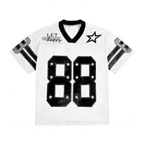 Camiseta Deportiva Retro de Fútbol Americano Personalizada por Sublimación, de Malla de Secado Rápido, Estilo Patchwork, Inspirada en la Moda Urbana - Product Image 1