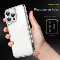 Coques de téléphone portable de luxe transparentes antichoc en TPU + acrylique avec poignée pour 16 Pro Max 15 14 13 12 11