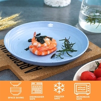 Assiettes à dîner incassables biodégradables et écologiques assiettes de restaurant en paille de blé boîte en plastique assiette minimaliste 50 pièces 35g