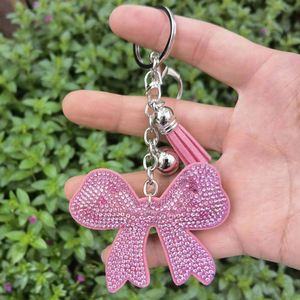 Wholesale Sparkly Charm Keychain with Diamond Studded and <b>Large</b> <b>Bow</b> Adorable Pendant Accessory for Women - Product Image 2