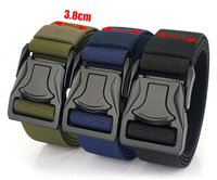 Logo personnalisé Sports de plein air ceinture d'entraînement en imitation nylon ceinture tissée élastique ceinture décontractée pour hommes avec bouton pression