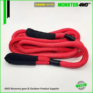 Monster4WD 1/2-Corde de récupération cinétique de sangle de remorquage personnalisée de 2 pouces pour remorquer des voitures