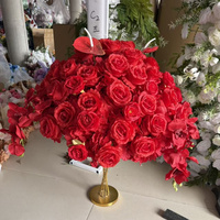 C-209 Großhandel Rote Rosen-Kugel Seidenblumen-Tischdekoration für Zuhause Hochzeit Tischdekoration zum Valentinstag