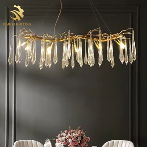 Lampadario a Sospensione di Lusso Italiano con Rami Dorati per Soggiorno, Stile Artistico Decorativo Romantico Francese, Lampadario LED - Product Image 5