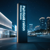 OEM Extérieur Led Signs pour les entreprises En Acier Inoxydable Frontlit Sign Light Box Marque Logo Nom Signage Magasin Route Pylône Signe