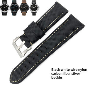 <span class=keywords><strong>Bracelet</strong></span> de <span class=keywords><strong>montre</strong></span> en Nylon et Fiber de carbone, en cuir, noir, pour <span class=keywords><strong>Panerai</strong></span>, <span class=keywords><strong>Bracelet</strong></span> Pam1661/441, accessoires pour hommes, 24mm - Product Image 3