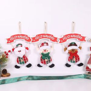 Handmade Modern Christmas <b>Small</b> Door Hanging Cute Fabric <b>Wreath</b> Three-Dimensional Ornaments Santa Claus Snowman - Product Image 4