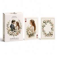 Cartes à jouer personnalisées en aquarelle Magnolia, portrait de couple personnalisé, jeu de poker, cadeau de mariage