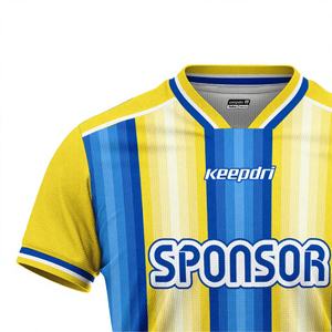 Ensemble de maillots de football respirants sans coutures en Spandex/Polyester, uniformes de football personnalisés, impression par sublimation, séchage rapide, extensible dans quatre directions - Product Image 1