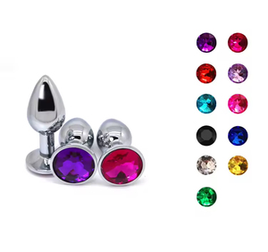 Vente en gros de jouets anaux en acier inoxydable avec diamants de différentes couleurs, bijoux en métal, plug anal - Product Image 5
