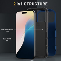 Étui de téléphone portable hybride antichoc 2-en-1 en TPU et PC pour 17 Pro Max et autres modèles, design IMD tendance