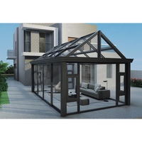 Matériaux en aluminium personnalisés Structure modèle salle de soleil maison en verre auvent verre jardin maison véranda fabricant à vendre