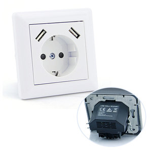 Leishen phong cách Châu Âu hai-in-một Vòng ổ Cắm Cổng <span class=keywords><strong>USB</strong></span> kép đầy màu sắc CE ROHS được liệt kê <span class=keywords><strong>EU</strong></span> tiêu chuẩn Đức <span class=keywords><strong>USB</strong></span> tường ổ cắm dualusb - Product Image 2
