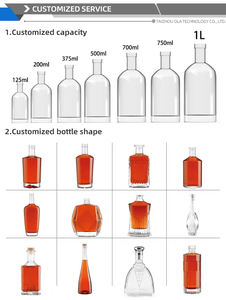 Botellas de vidrio personalizadas profesionales <span class=keywords><strong>con</strong></span> rayas verticales para vino de frutas, vodka, whisky, licores y bebidas en múltiples presentaciones. - Product Image 5