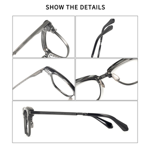 Sartre Fresh Montures optiques minimalistes pour sourcils en acétate premium et titane, avec branches délicates gravées, pour un usage quotidien décontracté - Product Image 2