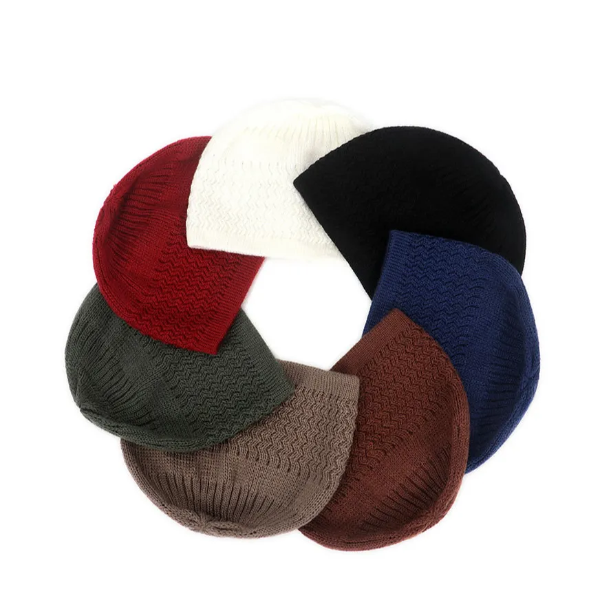 Cappelli Kufi personalizzati per uomo berretto semplice cappello Kufi visiera parasole lavorata a maglia promozionale Unisex Logo adulto articolo stile modello colore