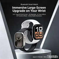 Montre connectée S11PROMAX à succès avec appels Bluetooth, moniteur de fréquence cardiaque, oxymètre de sang, modes d'exercice, compatible avec les systèmes iOS et Android