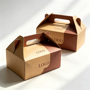 Caja de Papel Personalizada para Alimentos Infantiles, Caja Plegable para Papas Fritas, Caja para Hamburguesas de Pollo para Llevar con Logotipo Impreso - Product Image 1