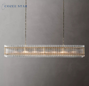 Lustre en verre moderne <span class=keywords><strong>San</strong></span> <span class=keywords><strong>Marco</strong></span> avec pendentifs lustres rectangulaires LED noirs Installation de projet de lampe suspendue à hauteur réglable - Product Image 4