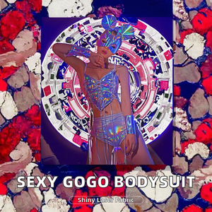 <span class=keywords><strong>Gogo</strong></span> Dance Body Sexy para mujer Elástico sin espalda Lustre Tela láser Ropa de rendimiento para baile de salón LIFC Modelo 2509 - Product Image 2