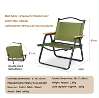 Chaise pliante portable en métal (acier au carbone) avec dossier, idéale pour la pêche, le camping, les loisirs et la plage - Vente en gros