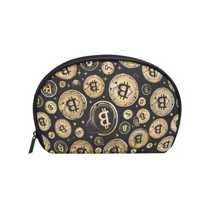 Trousse de Maquillage Coque Motif Pièces de Monnaie pour Fille, Personnalisable, Pochette de Rangement Zippée, Sac de Voyage Portable et Durable pour Cosmétiques et Maquillage - Product Image 1