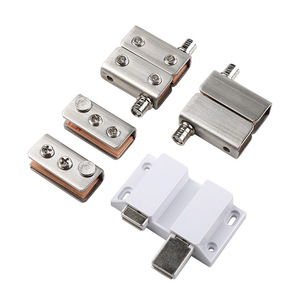 Charnières magnétiques en acier inoxydable pour porte en verre d'armoire, installation sans perçage, design minimaliste - Product Image 1