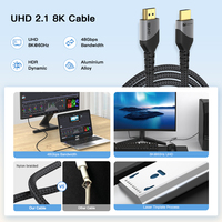 Câble vidéo UNIEAN en gros d'usine HD 2M 10M 2.1 UHD 48 Gbps DisplayPort vers 8K 4K UHD pour projection d'écran sur TV