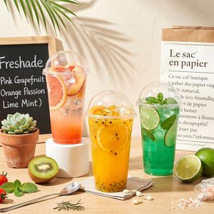 Factory Custom Printing logo Disposable <b>Plastic</b> <b>Cups</b> Soft clear Bubble Boba Tea <b>Plastic</b> <b>Cup</b> with Lid - Product Image 4