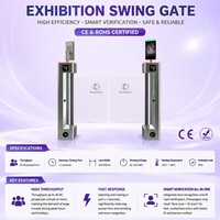 Barrière de contrôle d'accès extérieure pour parcs d'attractions et expositions, avec lecteur QR code et code-barres, IP65, compacte, peu encombrante et facile à installer