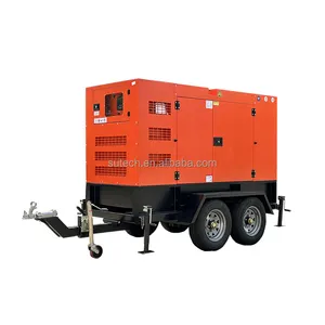 Gerador elétrico a diesel 56 kW montado em reboque 60kva Cummins 65kva gerador a diesel móvel 50hz