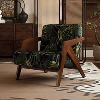 Fauteuil simple Richard de style nordique, chaise longue rayée rétro pour salon, confortable et luxueuse, ergonomique avec pieds en bois pour villa