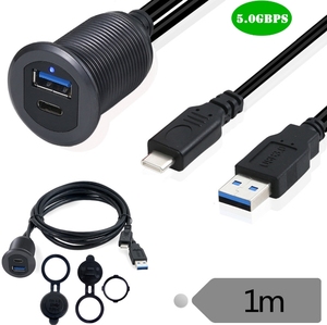 USB xe tuôn ra núi <span class=keywords><strong>Dock</strong></span> Adapter Bảng điều khiển loại C + USB 3.0 Cổng Nam để nữ bảng điều chỉnh núi Cáp với LED - Product Image 4