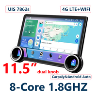 LODARK N5 Radio de Auto Android de 11.5 Pulgadas con Doble Perilla, Android 10 SC7862S Octa Core 12nm QLED 4G LTE GPS Navi CarPlay Inalámbrico