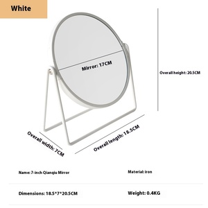 Qianqiu 7-inch Máy tính để bàn đơn giản hai mặt Magnifying Gương trang điểm bán buôn Tabletop <span class=keywords><strong>Dressing</strong></span> gương - Product Image 6