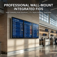 Choix de l'Intégrateur] Boîtier mural personnalisé FIDS - Cadre de montage en alliage d'aluminium pour signalétique aéroportuaire SDK Mur vidéo IP33 (ICAO)