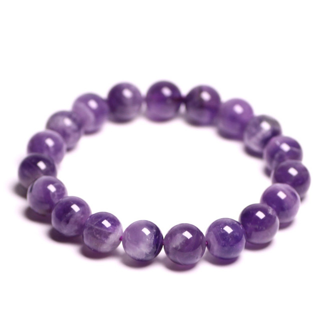 Wholesale Grade a 6mm 8mm Natural Amethyst Beads Bracelet Gemstone Jewelry Accessory Crystal Stone Beads Bracelets for Women